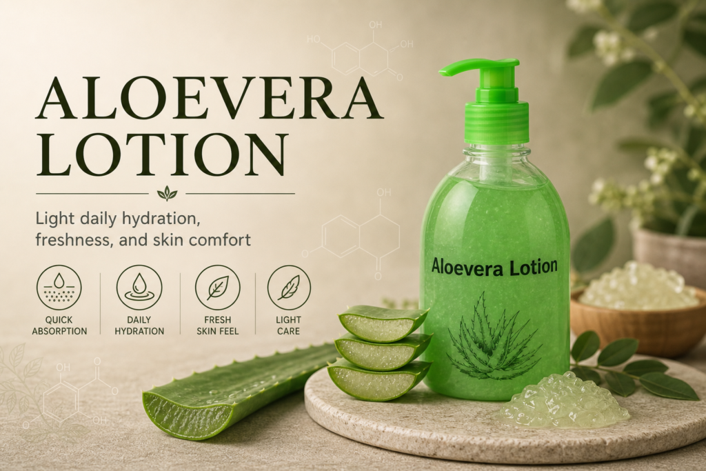 Aloevera Lotion journal cover with the real green pump bottle product