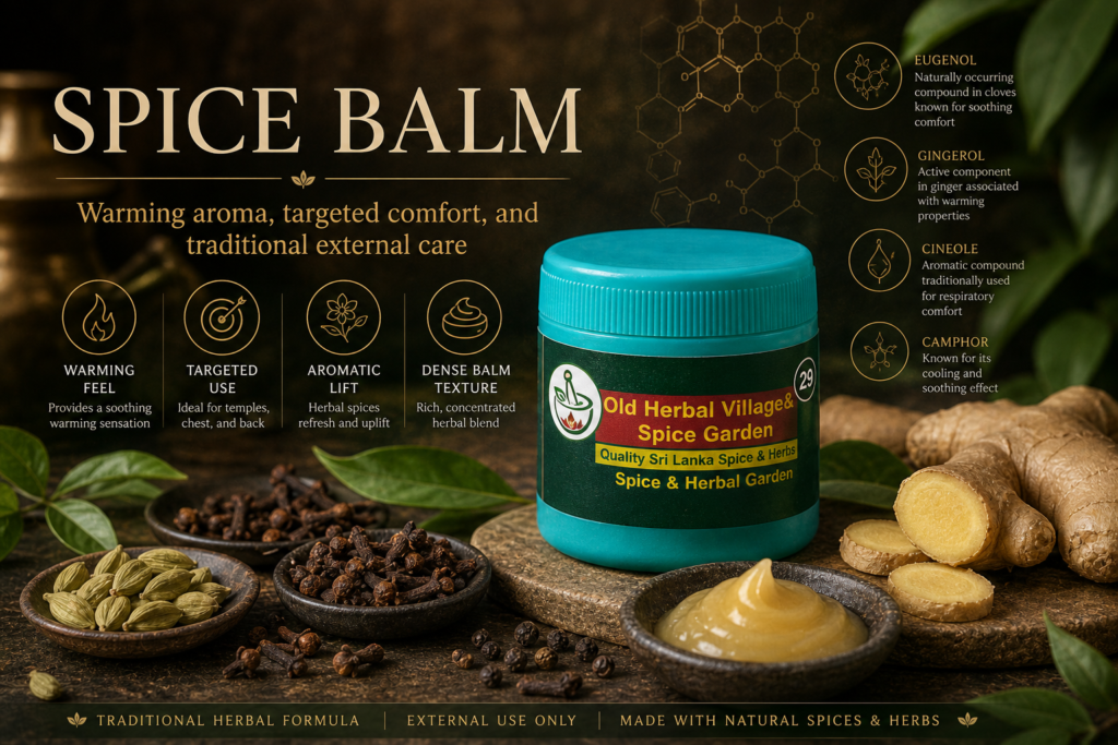 Spice Balm journal cover with real product jar and warming spice botanical editorial